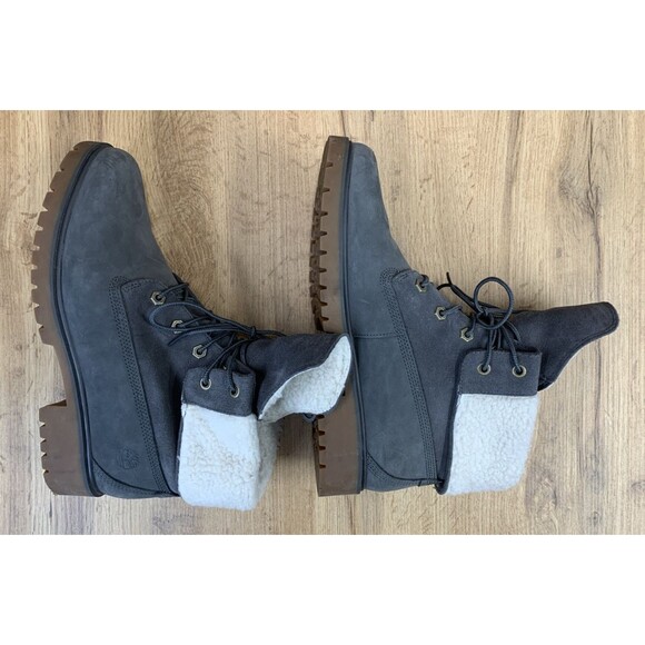 Timberland Women's Jayne Waterproof Fleece Fold Down Boots Dark Gray Women's 9 M - Picture 11 of 16